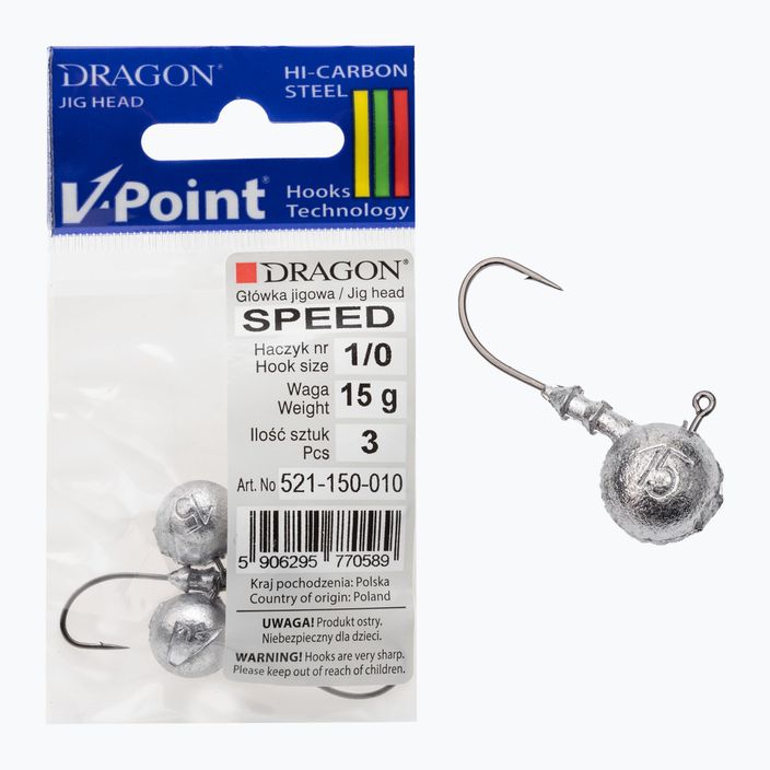 Джиг-головка DRAGON V-Point Speed 15g 3 шт. чорна PDF-521-150-010