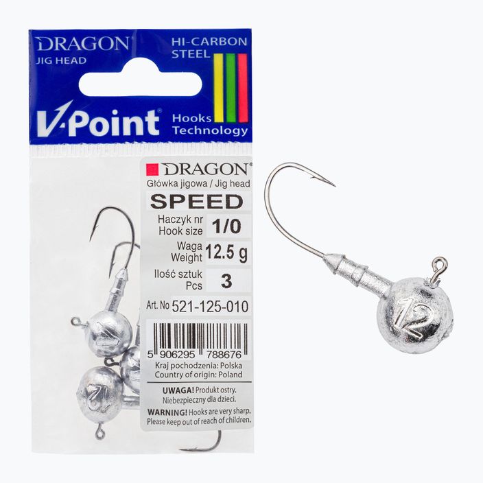Джиг-головка DRAGON V-Point Speed 12,5g 3 шт. чорна PDF-521-125-010
