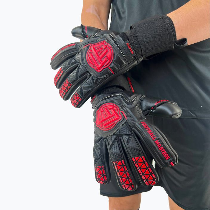 Воротарські рукавиці Football Masters Voltage Plus NC чорно-червоні 3