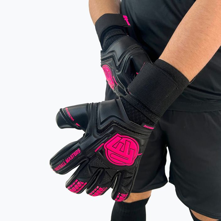 Воротарські рукавиці Football Masters Voltage Plus NC чорні/рожеві 4