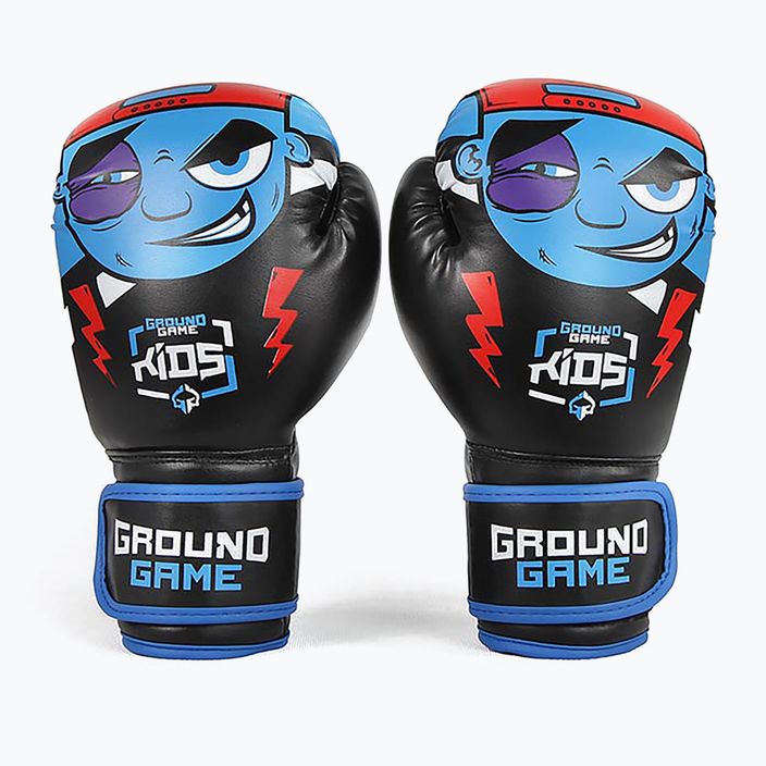 Рукавиці боксерські дитячі Ground Game Prodigy чорно-блакитні 6