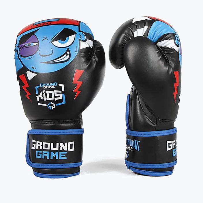 Рукавиці боксерські дитячі Ground Game Prodigy чорно-блакитні 7