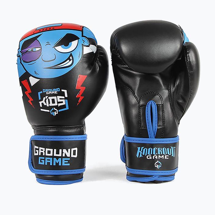 Рукавиці боксерські дитячі Ground Game Prodigy чорно-блакитні 8