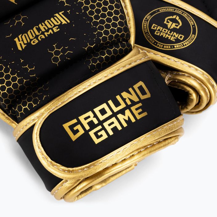 Рукавиці спарингові Ground Game MMA Cage Gold чорні  MMAGLOCGOLDSM 4