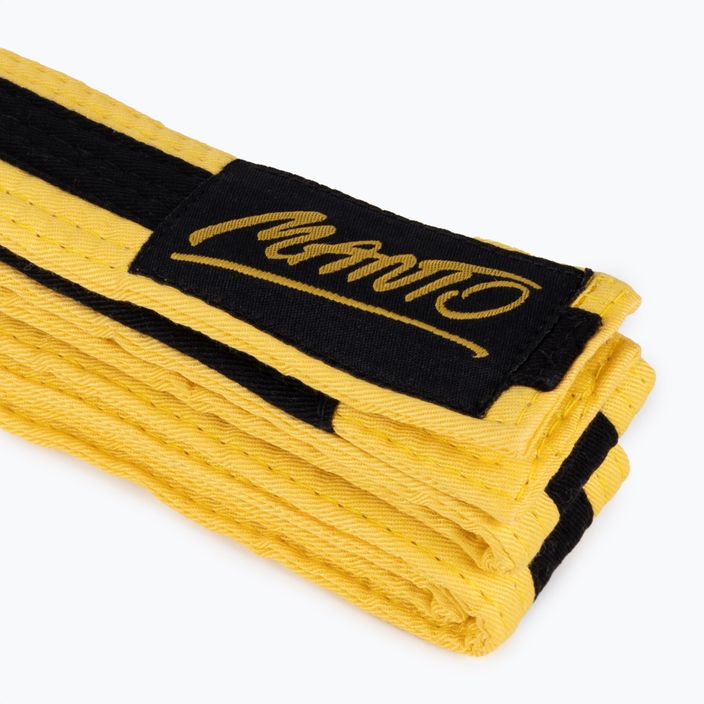 Пояс для бразильського джиу-джитсу для дітей MANTO BJJ Tag yellow with black stripe