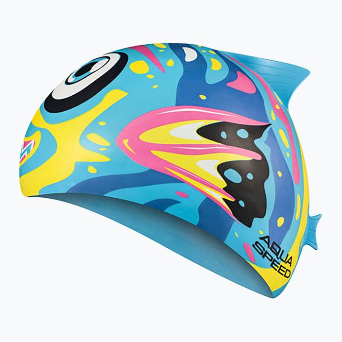Шапочка для плавання дитяча AQUA-SPEED Zoo Fish синя/зелена/жовта/рожева 2