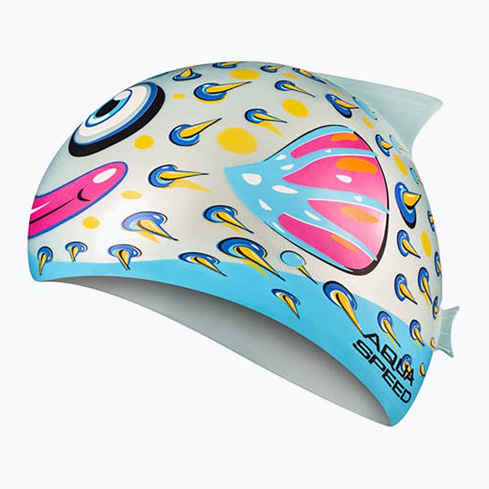 Шапочка для плавання дитяча AQUA-SPEED Zoo Fish біла/синя/рожева/жовта 2