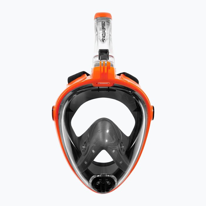 Повна маска для снорклінгу AQUA-SPEED Spectra 2.0 чорна/помаранчева 2