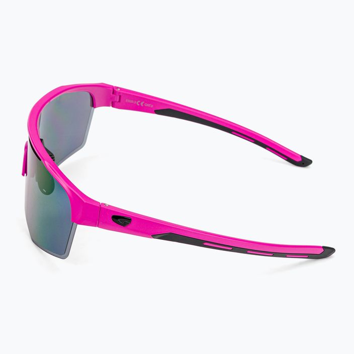 Окуляри велосипедні GOG Athena matt neon pink / black / polychromatic white-blue E508-3 4