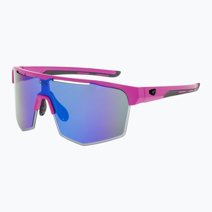 Окуляри велосипедні GOG Athena matt neon pink / black / polychromatic white-blue E508-3 5