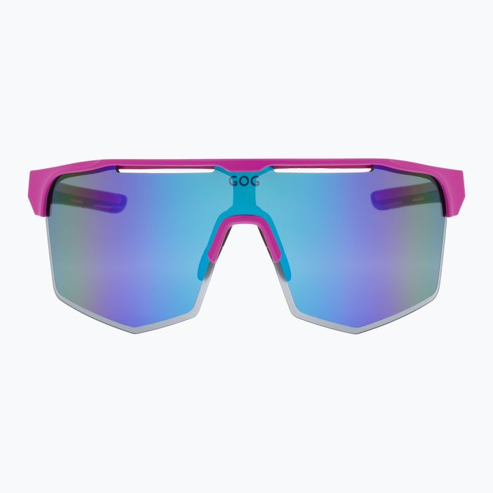 Окуляри велосипедні GOG Athena matt neon pink / black / polychromatic white-blue E508-3 6