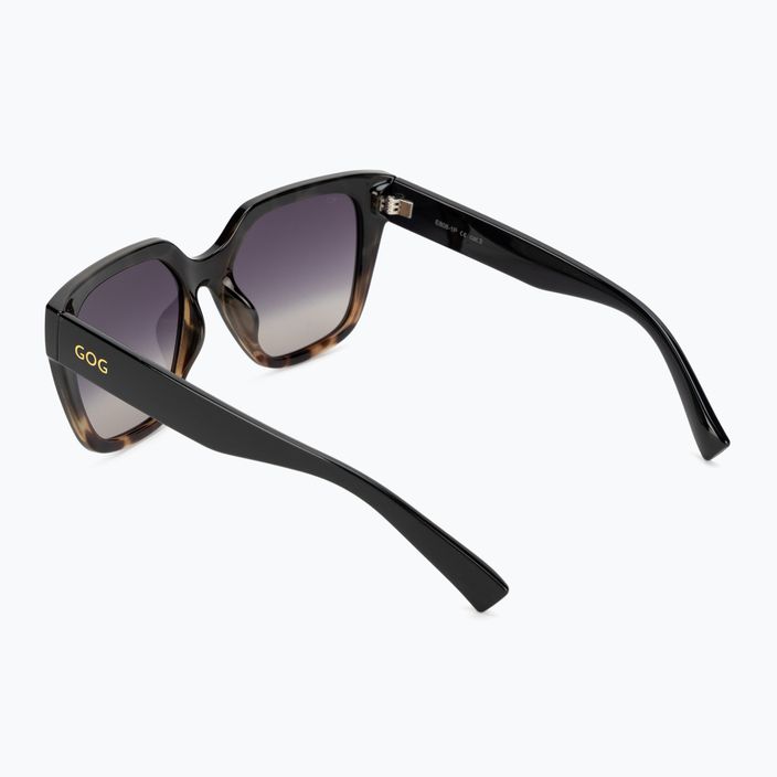 Сонцезахисні окуляри жіночі GOG Hazel fashion black / brown demi / gradient smoke E808-1P 2