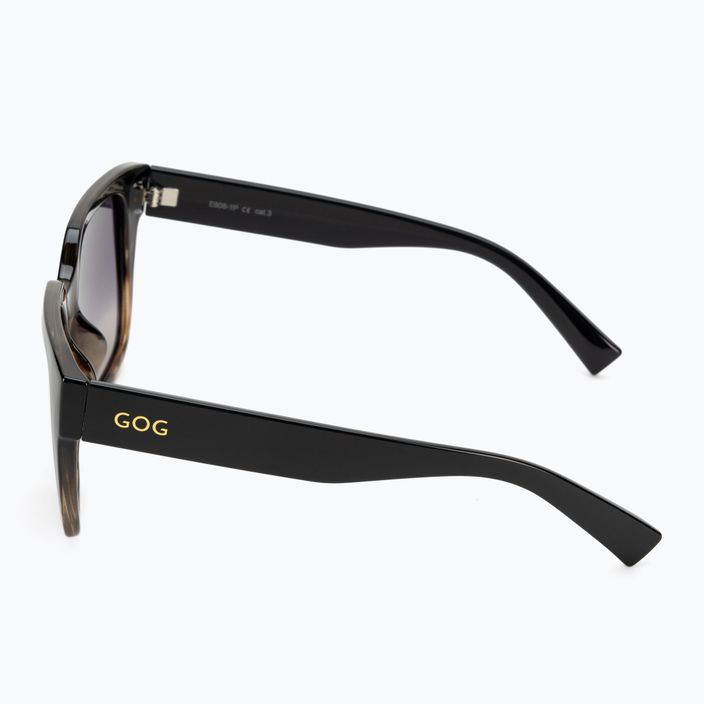 Сонцезахисні окуляри жіночі GOG Hazel fashion black / brown demi / gradient smoke E808-1P 4