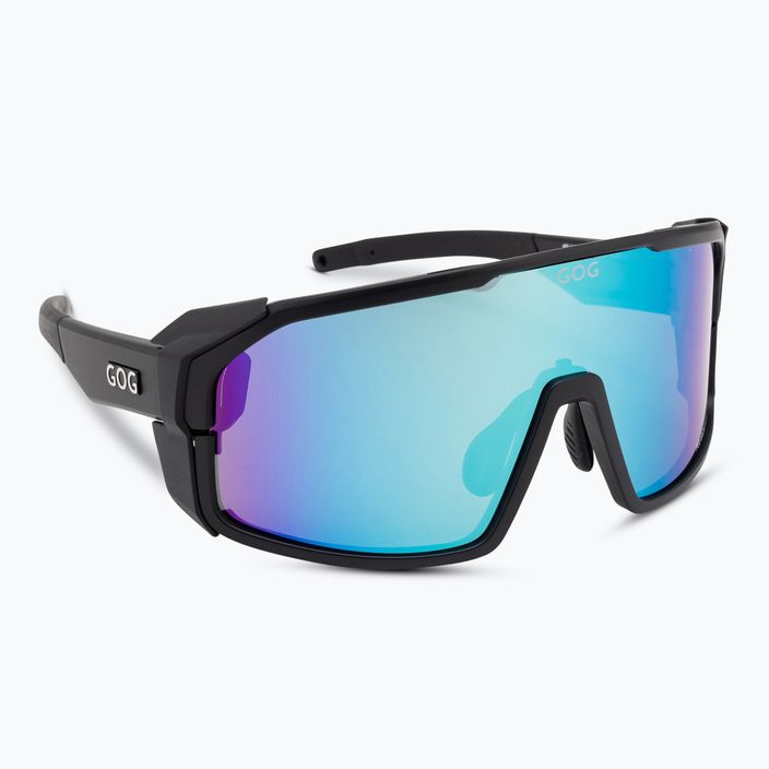 Сонцезахисні окуляри GOG Annapurna матово-чорні/поліхромні біло-сині 2