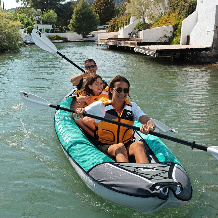 Надувна байдарка 3-х місна 12’6″ Aqua Marina Recreational Kayak зелена Laxo-380 5