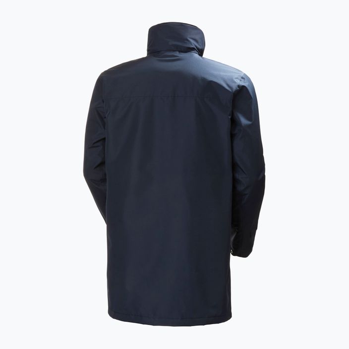 Чоловіча утеплена довга куртка від дощу Helly Hansen Dubliner темно-синього кольору 8