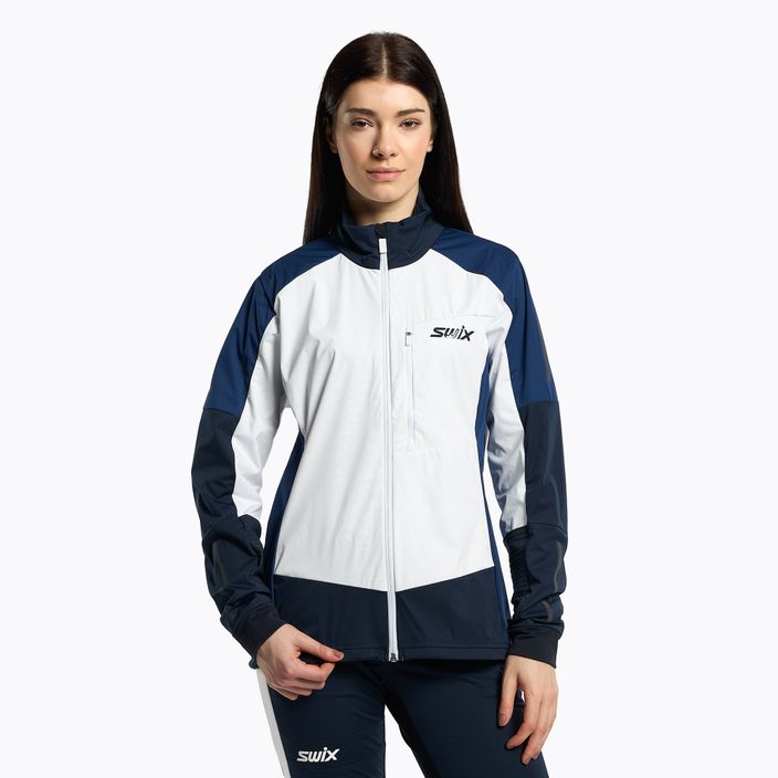 Куртка для бігових лиж жіноча Swix Dynamic біло-блакитна 12591-99990