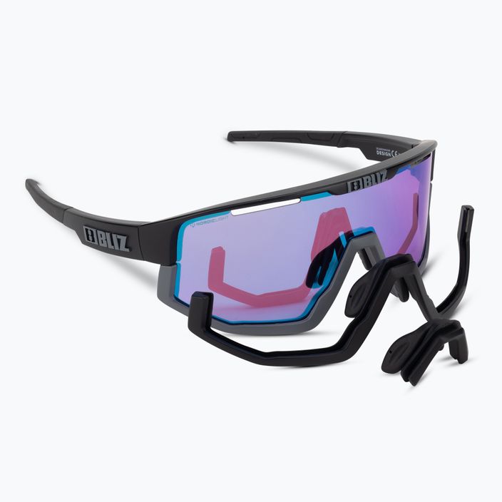 Велосипедні окуляри Bliz Fusion Nano Optics Nordic Light S2 матові чорні/бегонія/фіолетово-блакитні