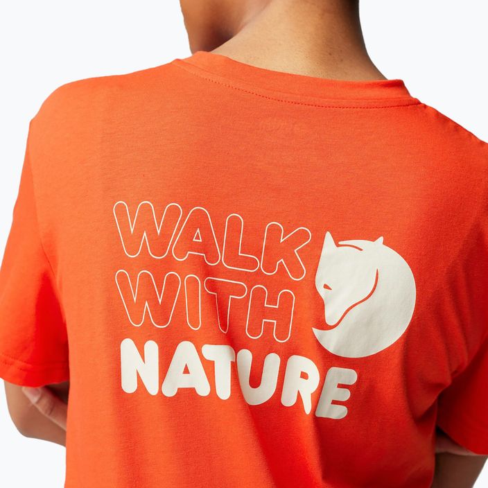 Жіноча футболка Fjällräven Walk With Nature полум'яно-помаранчева 5
