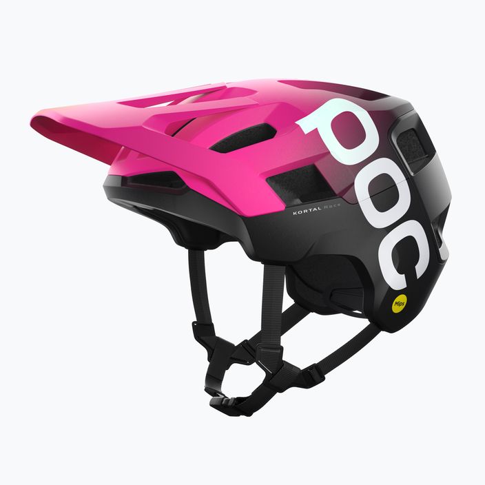 Велосипедний шолом POC Kortal Race MIPS флуоресцентний рожевий / урановий чорний матовий 8