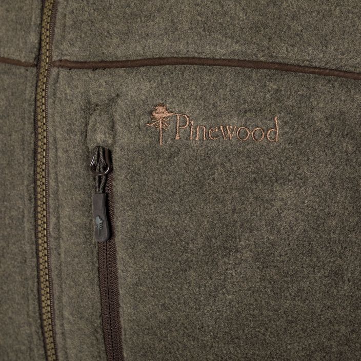 Трекінгова кофта чоловіча Pinewood Prestwick Exclusive olive mel/suede brown 4