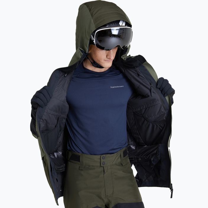Куртка лижна чоловіча Peak Performance Gravity 2L GoreTex зелено-чорна G78252020 6