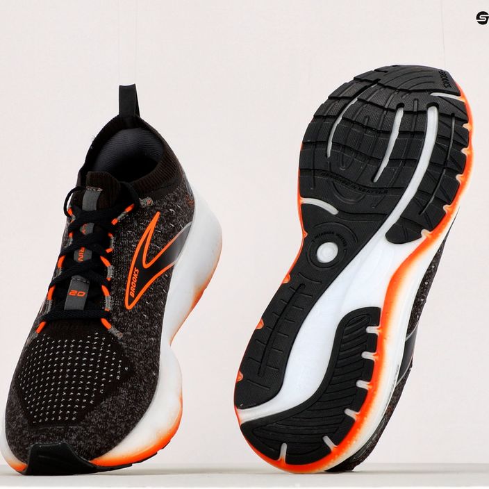 Кросівки для бігу чоловічі Brooks Glycerin StealthFit 20 black/blackened pearl/fiery red 15