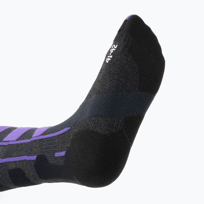 Лижні шкарпетки X-Socks Ski Control 4.0 вугільно-меланжеві/фіолетові 4