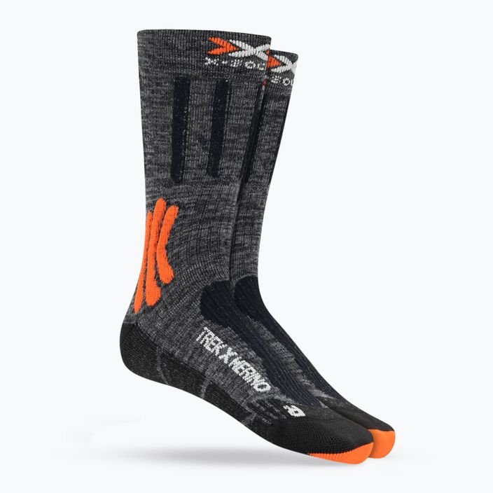 Трекінгові шкарпетки X-Socks Trek X Merino сірий дует меланж/х-помаранчевий/чорний
