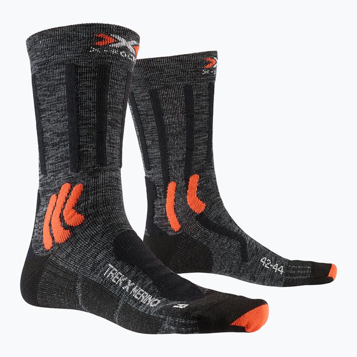 Трекінгові шкарпетки X-Socks Trek X Merino сірий дует меланж/х-помаранчевий/чорний 5