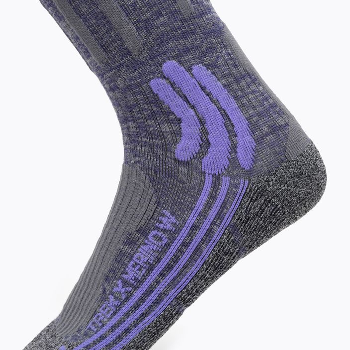 Шкарпетки жіночі трекінгові X-Socks Trek X Merino сіро-фіолетовий меланж/сірий меланж 3