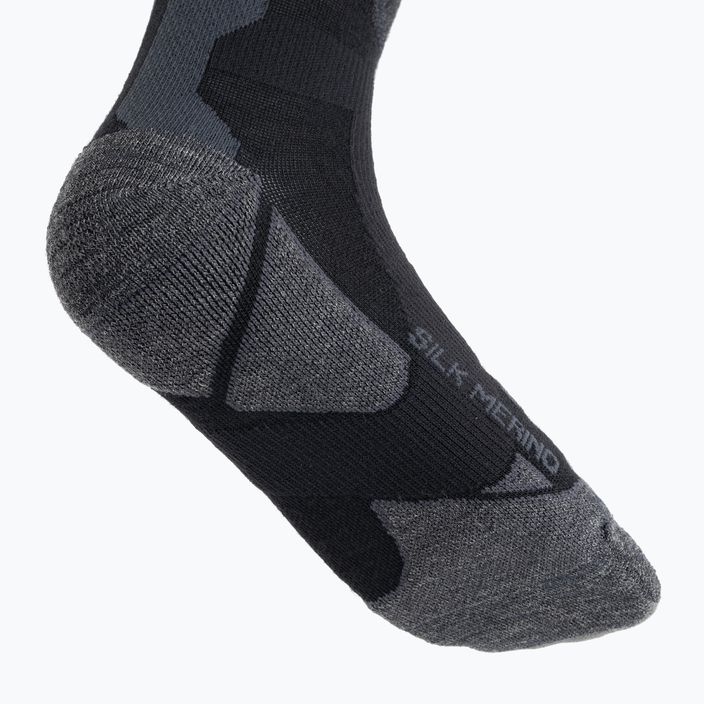 Шкарпетки X-Socks Ski Silk Merino 4.0 чорні/темно-сірі меланжеві 3