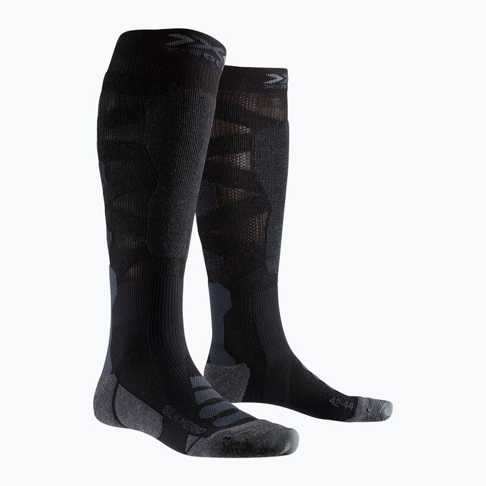 Шкарпетки X-Socks Ski Silk Merino 4.0 чорні/темно-сірі меланжеві 4