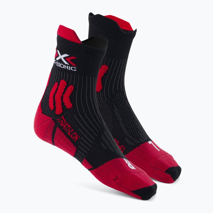 Шкарпетки для триатлону чоловічі X-Bionic Triathlon 4.0 червоно-чорні ND-IS01S21U-R018