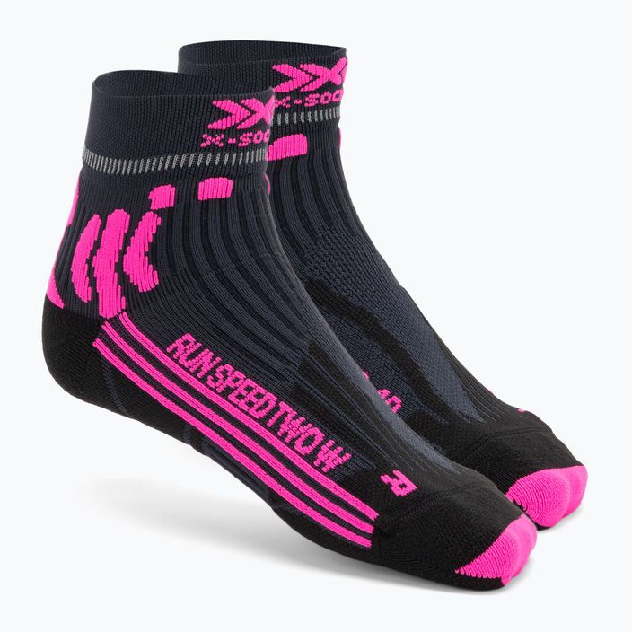 Жіночі бігові шкарпетки X-Socks Run Speed Two 4.0 доломітовий сірий/неоновий фламінго