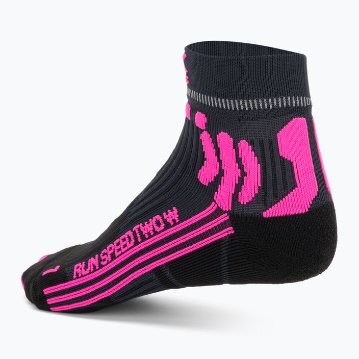 Жіночі бігові шкарпетки X-Socks Run Speed Two 4.0 доломітовий сірий/неоновий фламінго 2