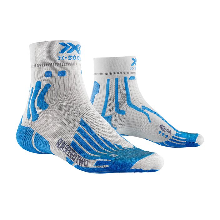 Чоловічі шкарпетки для бігу X-Socks Run Speed Two 4.0 перлинно-сірі/сині 2