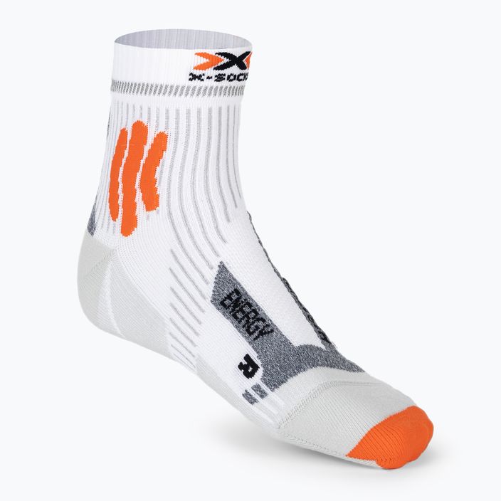 Чоловічі шкарпетки для бігу X-Socks Marathon Energy 4.0 арктичні білі/помаранчеві 2