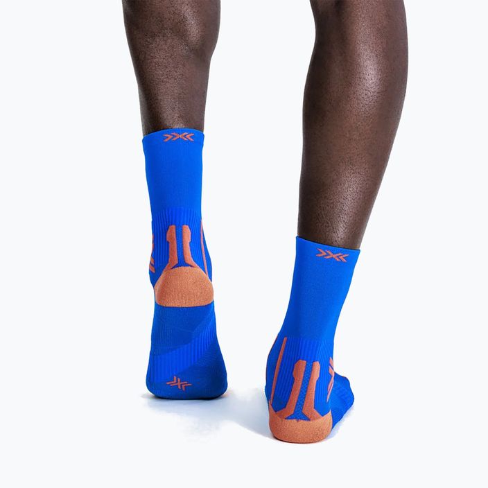 Чоловічі шкарпетки для бігу X-Socks Run Perform Crew twyce сині/помаранчеві 4