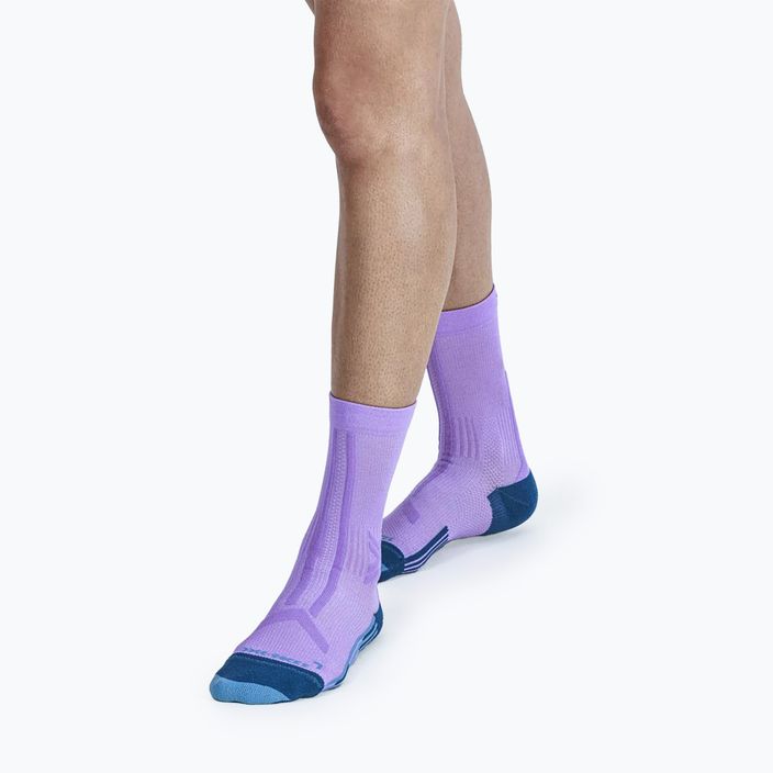 Жіночі шкарпетки для бігу X-Socks Trailrun Discover Crew орхідея/захід сонця сині 4