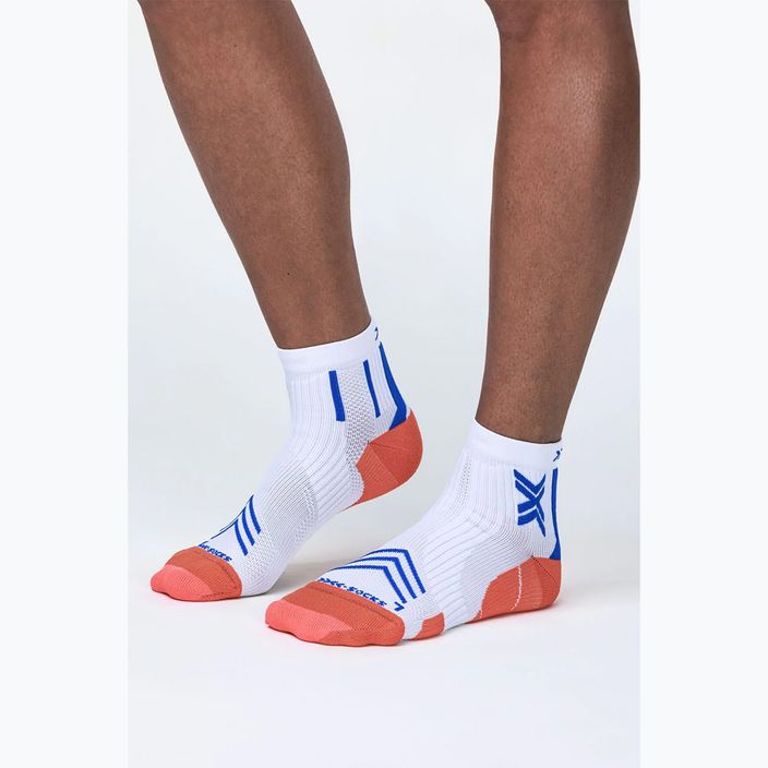 Чоловічі шкарпетки для бігу X-Socks Run Expert Ankle білі/помаранчеві/сині 2