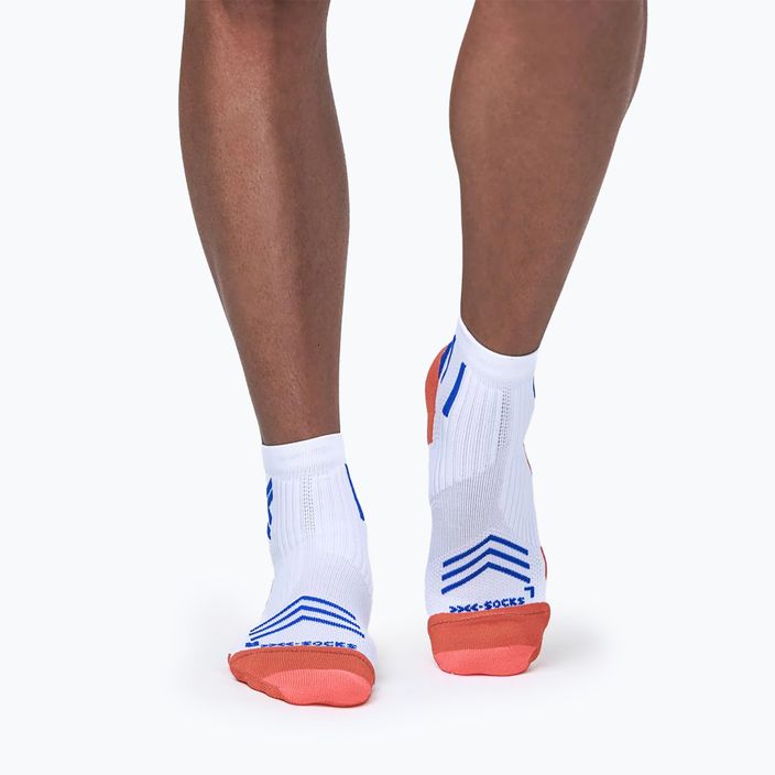 Чоловічі шкарпетки для бігу X-Socks Run Expert Ankle білі/помаранчеві/сині 3