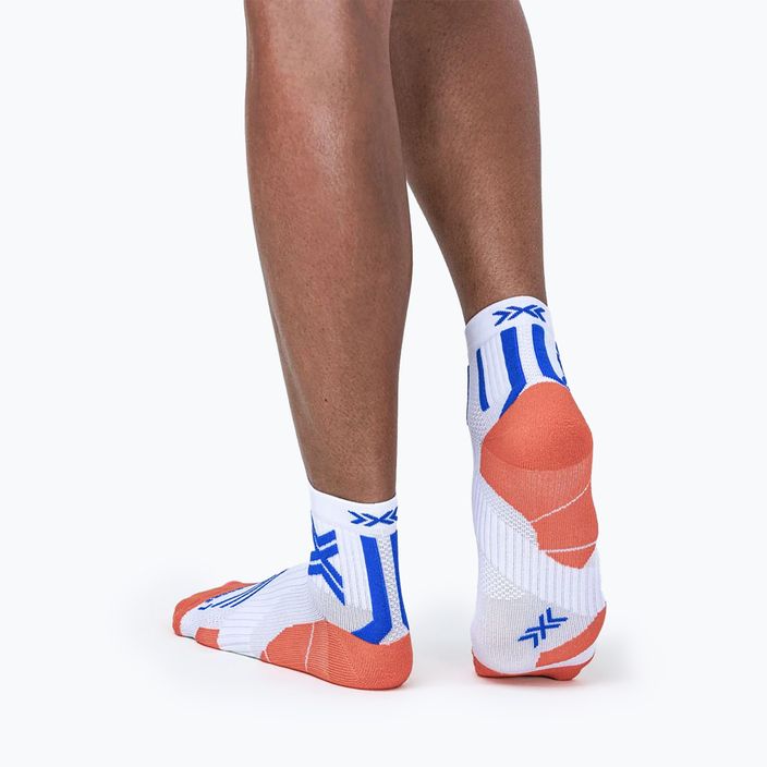Чоловічі шкарпетки для бігу X-Socks Run Expert Ankle білі/помаранчеві/сині 4