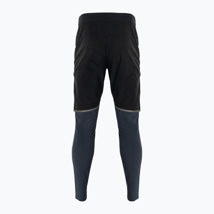Чоловічі бігові водонепроникні штани чорні/сині 2