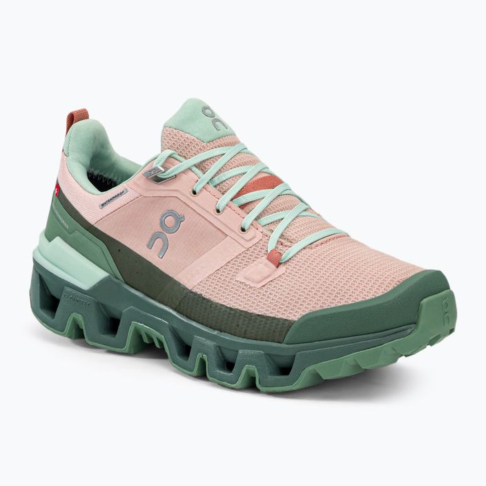 Взуття трекінгове жіноче On Cloudwander Waterproof рожево-зелене7398278