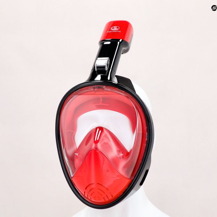 Повнолицева маска для снорклінгу AQUASTIC SMA-01SC червона 14