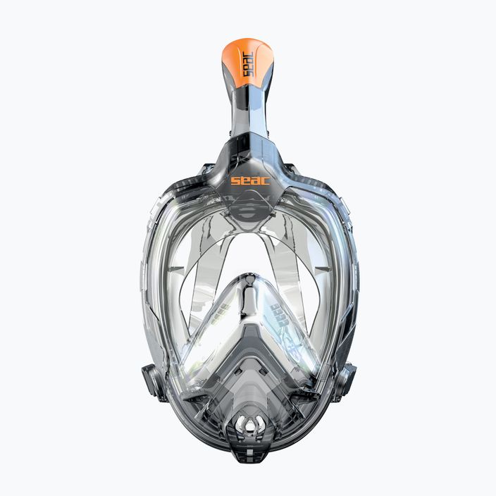 Чорно-помаранчева маска SEAC Libera для снорклінгу на все обличчя 2