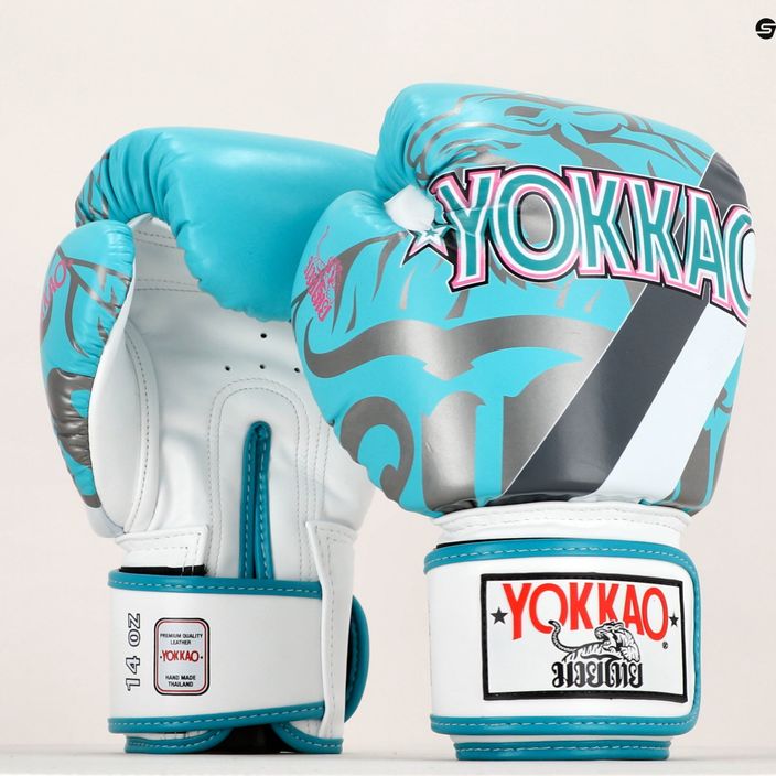 Рукавиці боксерські YOKKAO 90'S блакитні BYGL-90-5 8