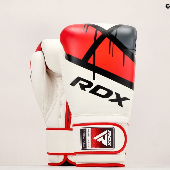 Рукавиці боксерські RDX біло-червоні BGR-F7R 11