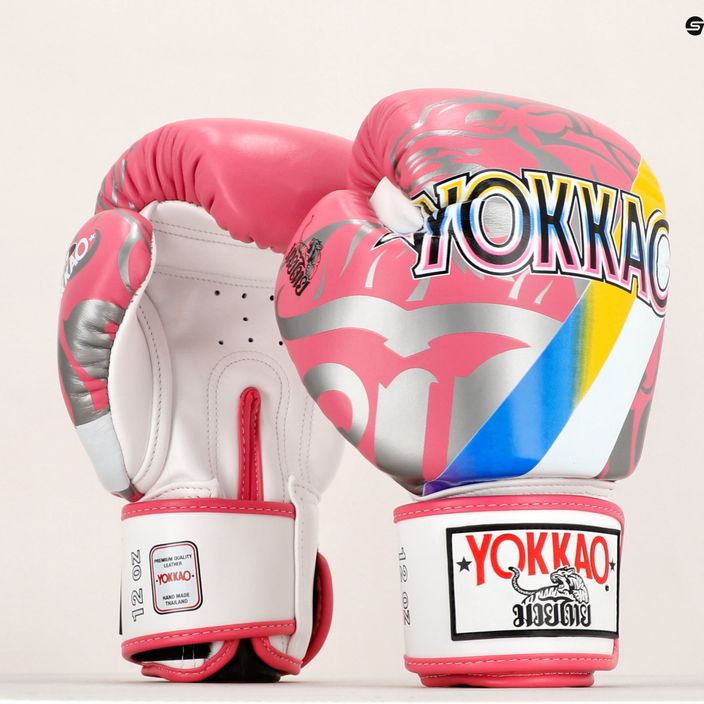 Рукавиці боксерські YOKKAO 90'S рожеві BYGL-90-8 7